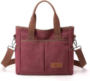 Crossbody Bags for Women Trendy Small Canvas Hobo Tote Top-handle Handbag Multi-pocket Casual Going Out Purse Satchel