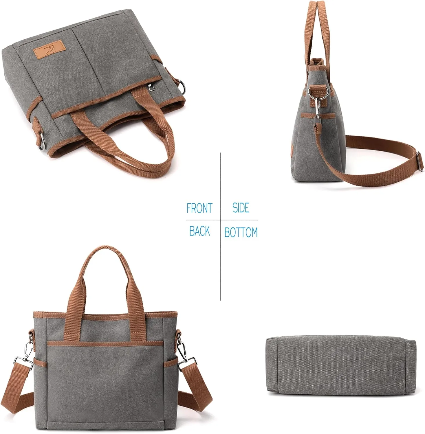Crossbody Bags for Women Trendy Small Canvas Hobo Tote Top-handle Handbag Multi-pocket Casual Going Out Purse Satchel