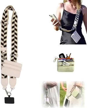 Crossbody Body Phone Holder for Women, New Phone Strap with Zippered Pouch, Adjustable Crossbody Strap