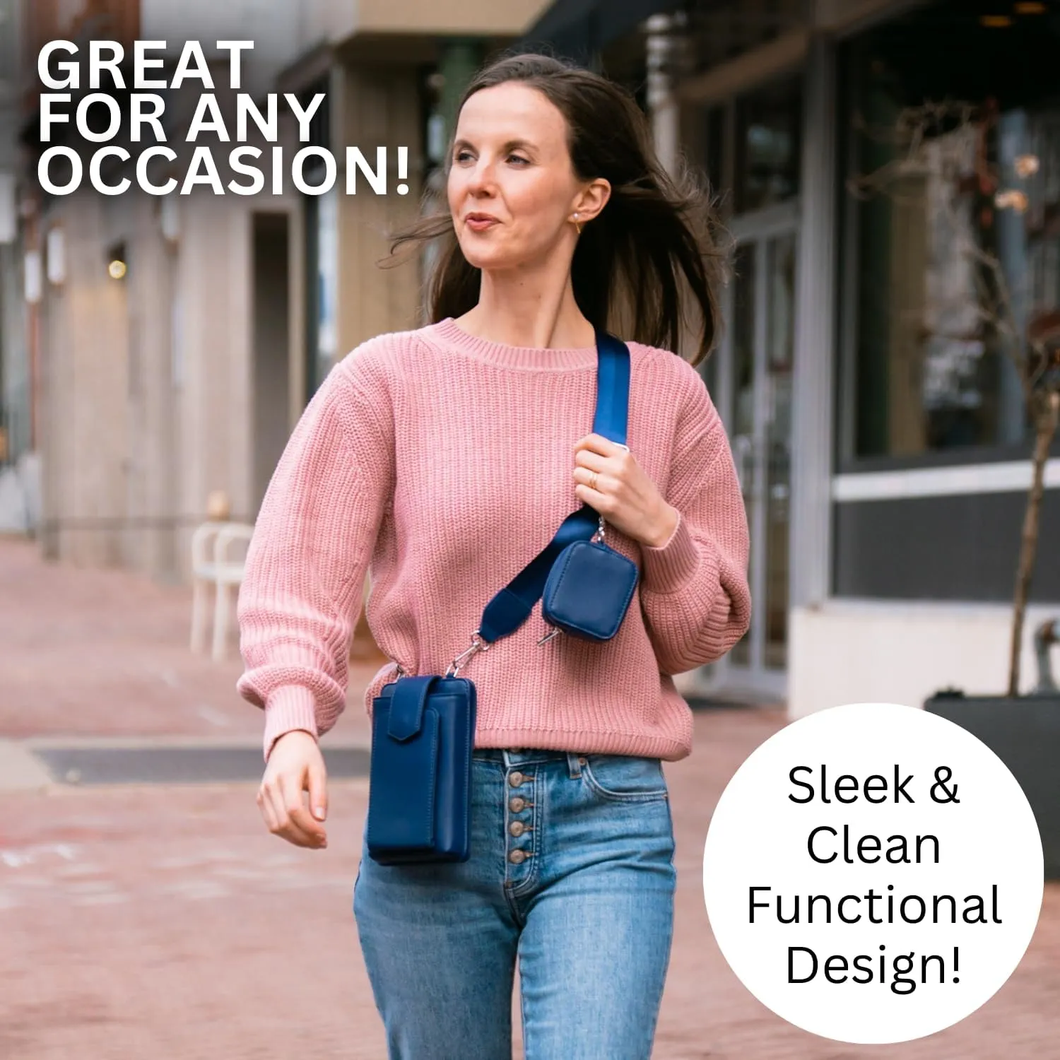 Crossbody Phone Purse (Black) - Touch Screen Handbag for Women - Strap With Zippered Pouch & Sling Crossbody (Boca)