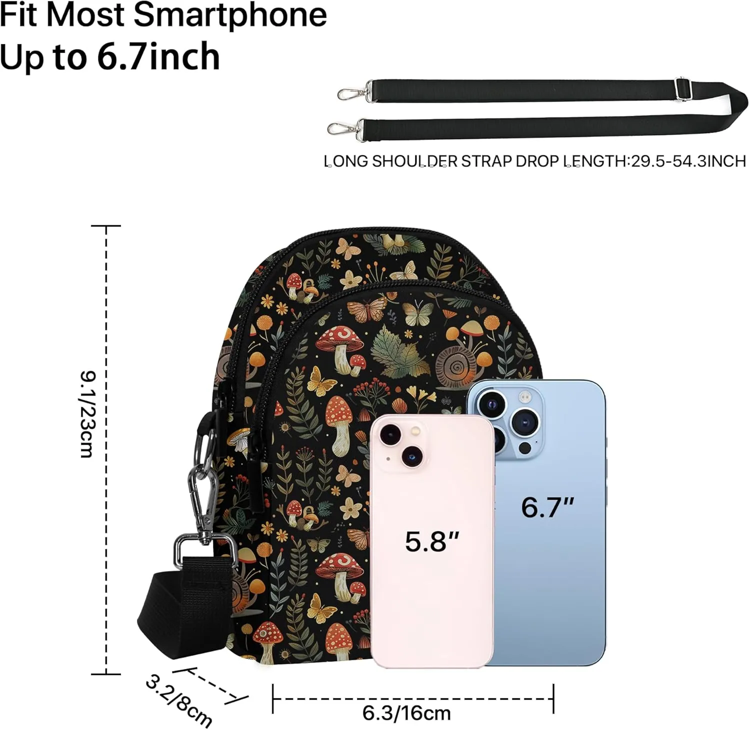 Crossbody Purse for Women Lightweight Small Crossbody Bag Waterproof Phone Wallet with Card Slots Adjustable Strap