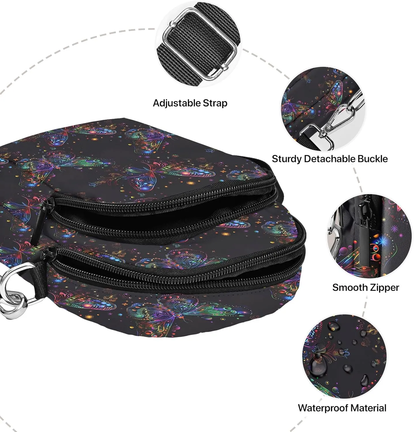 Crossbody Purse for Women Lightweight Small Crossbody Bag Waterproof Phone Wallet with Card Slots Adjustable Strap
