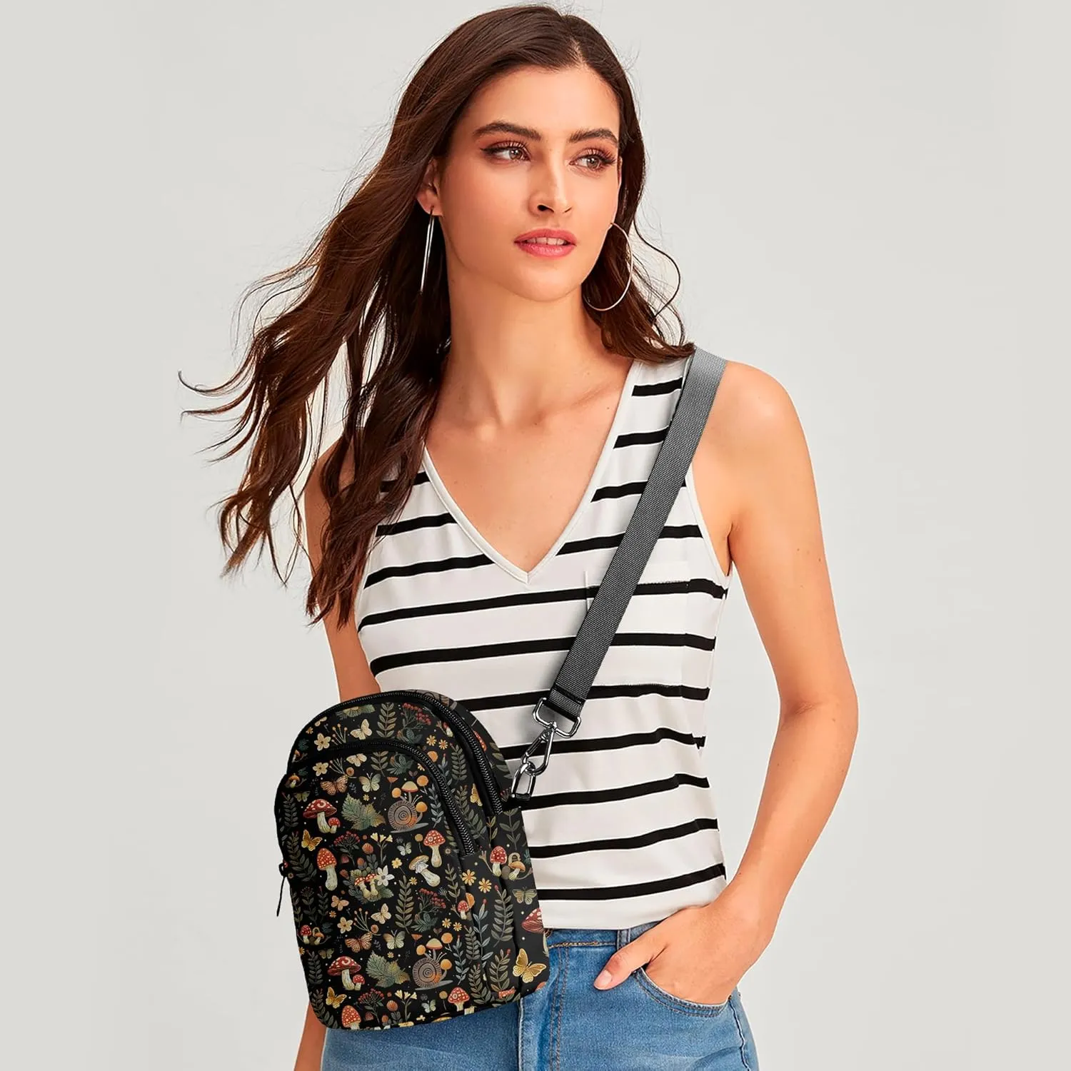 Crossbody Purse for Women Lightweight Small Crossbody Bag Waterproof Phone Wallet with Card Slots Adjustable Strap