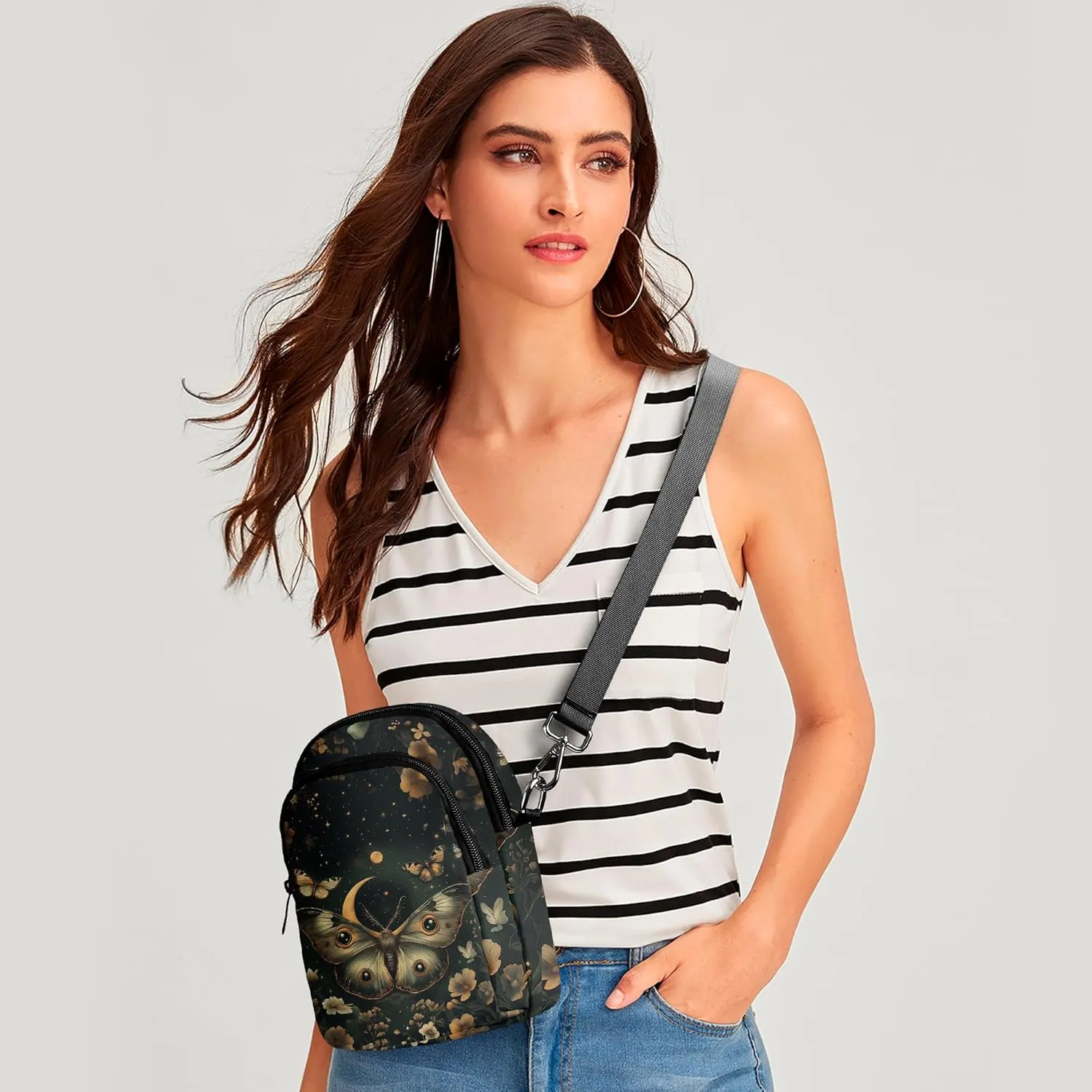 Crossbody Purse for Women Lightweight Small Crossbody Bag Waterproof Phone Wallet with Card Slots Adjustable Strap