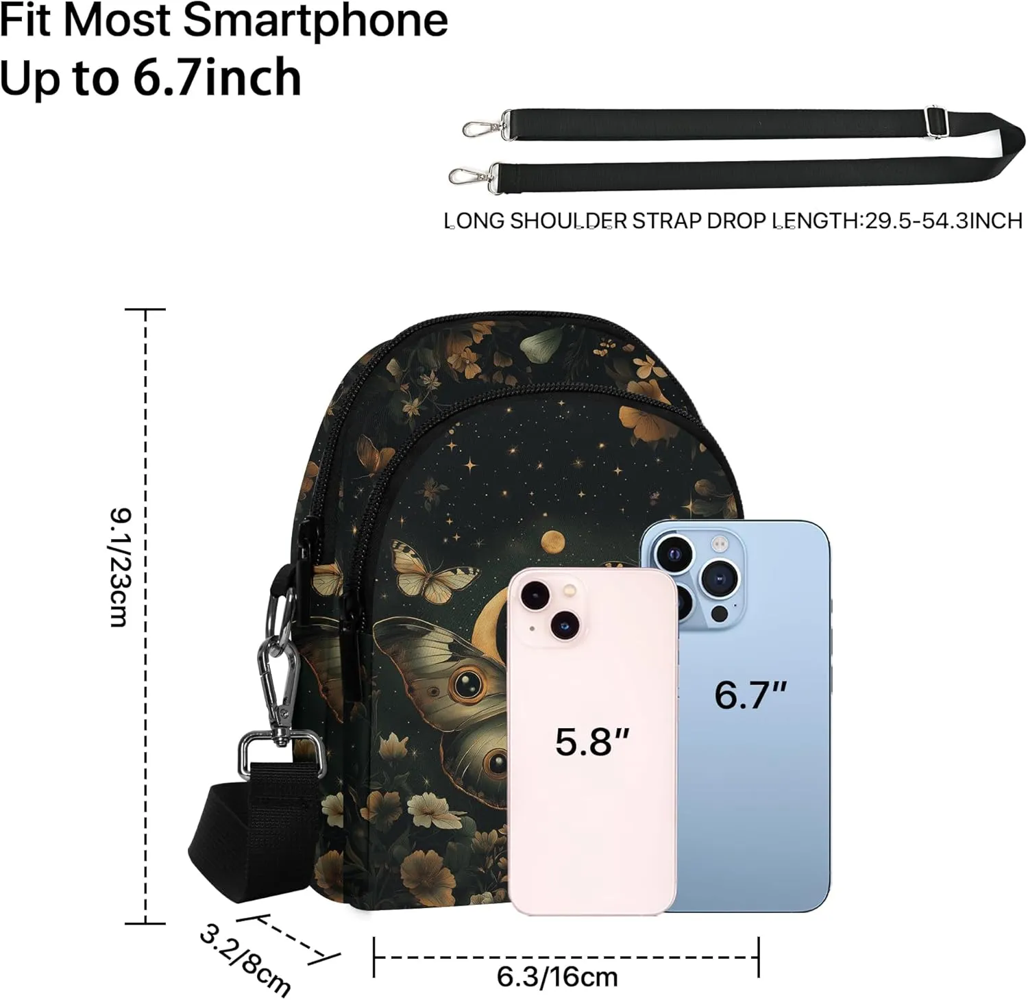 Crossbody Purse for Women Lightweight Small Crossbody Bag Waterproof Phone Wallet with Card Slots Adjustable Strap