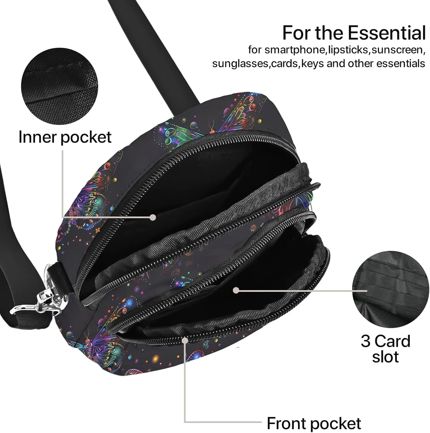 Crossbody Purse for Women Lightweight Small Crossbody Bag Waterproof Phone Wallet with Card Slots Adjustable Strap