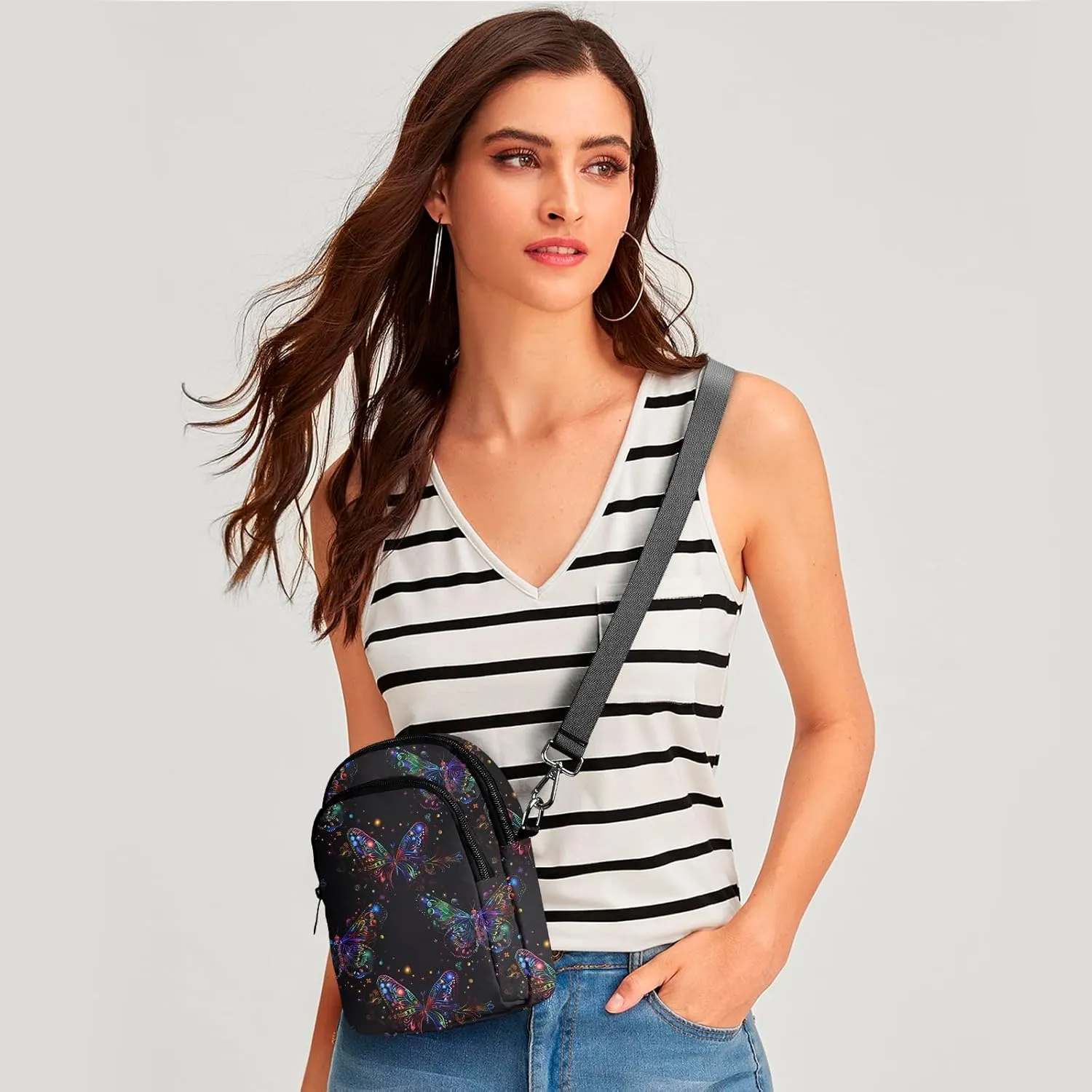 Crossbody Purse for Women Lightweight Small Crossbody Bag Waterproof Phone Wallet with Card Slots Adjustable Strap