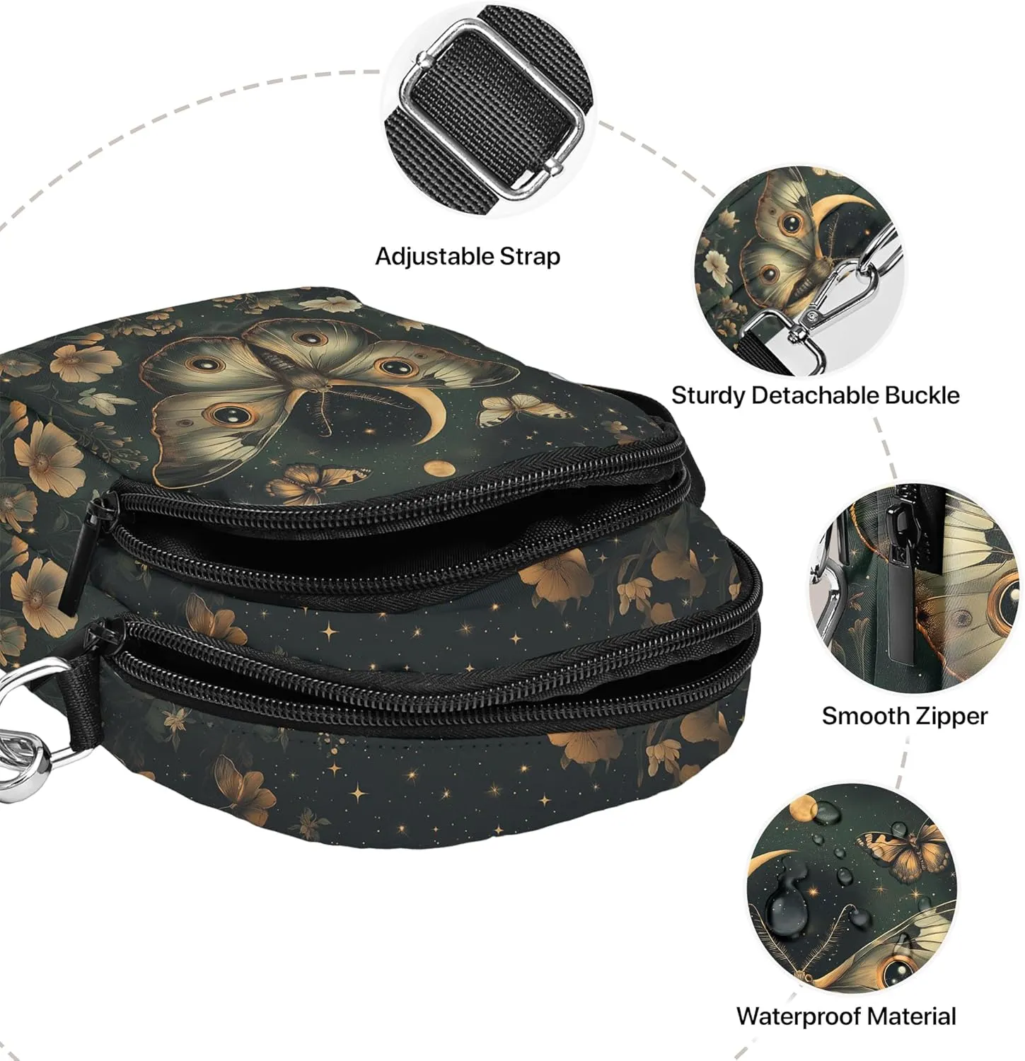 Crossbody Purse for Women Lightweight Small Crossbody Bag Waterproof Phone Wallet with Card Slots Adjustable Strap