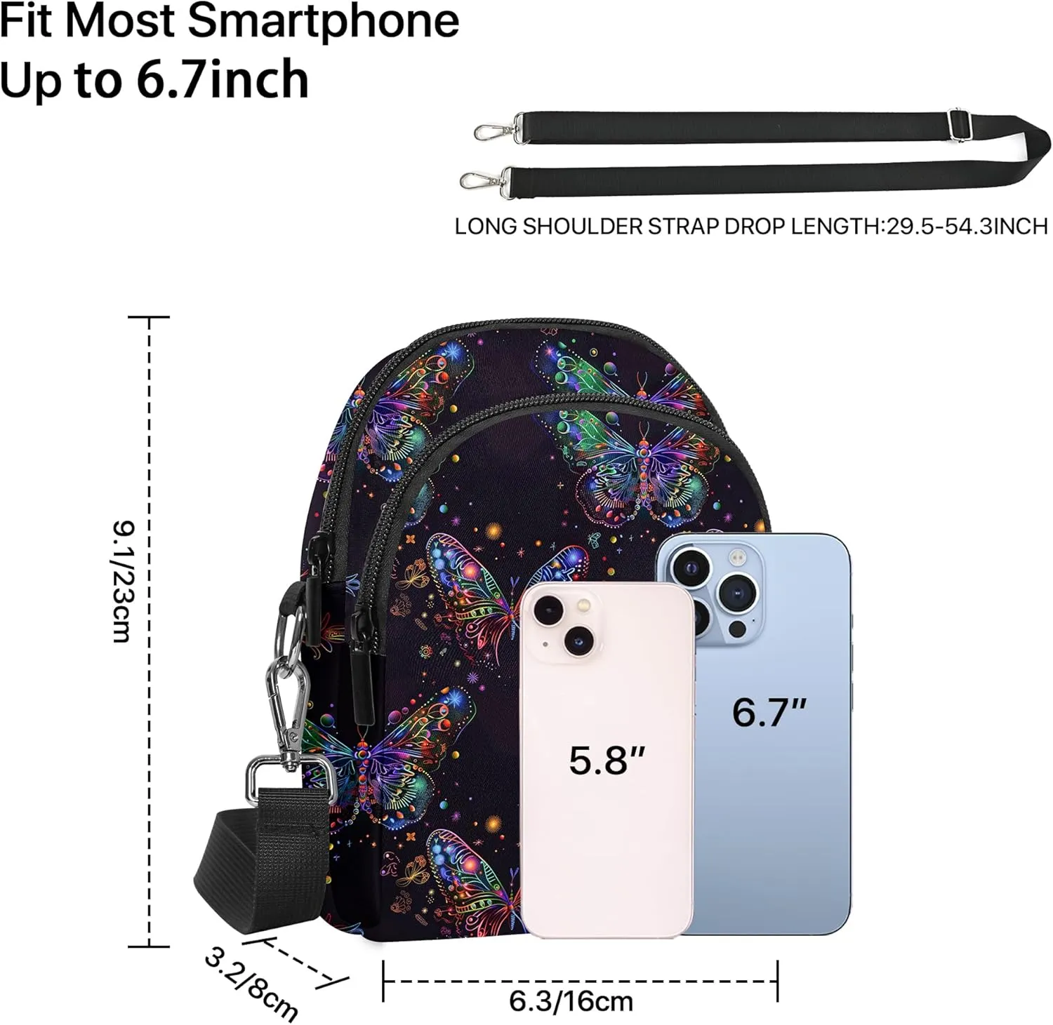 Crossbody Purse for Women Lightweight Small Crossbody Bag Waterproof Phone Wallet with Card Slots Adjustable Strap