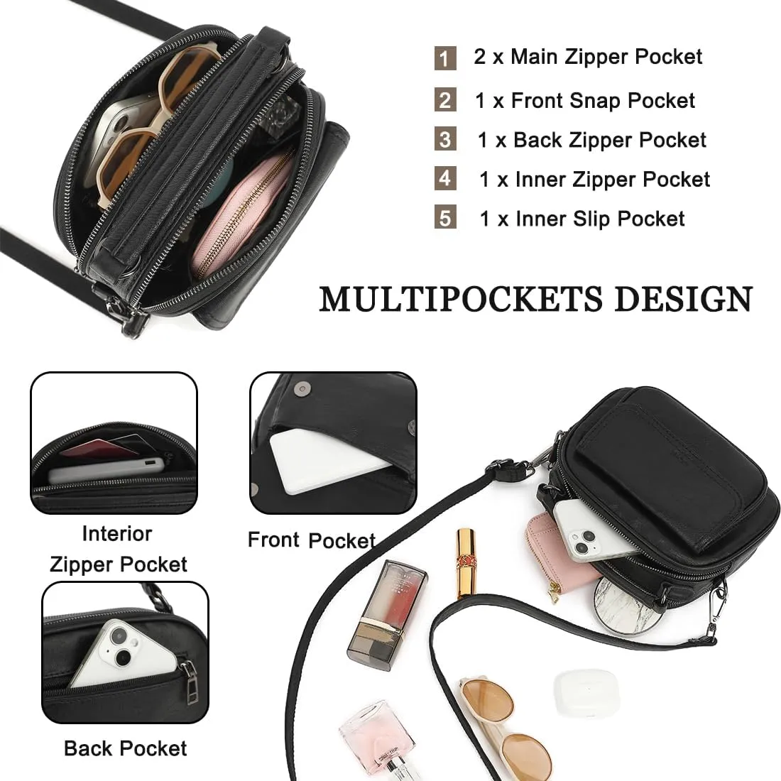 Crossbody Purses for Women Top Handle Women's Crossbody Handbags Vegan Leather Small Crossbody Bag for Travel