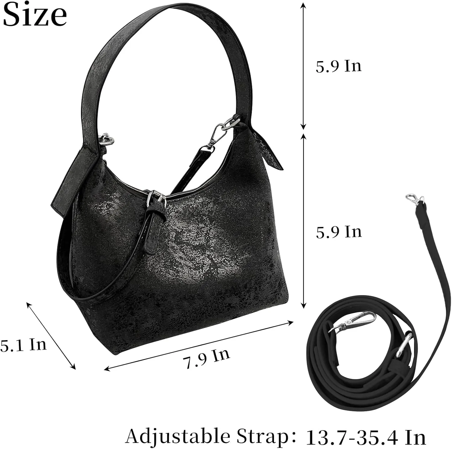 Crossbody Purses for Women Trendy Hobo Bag Vegan Leather Shoulder Hand Bag Hobo Guitar Strap Purse Satchel Bags