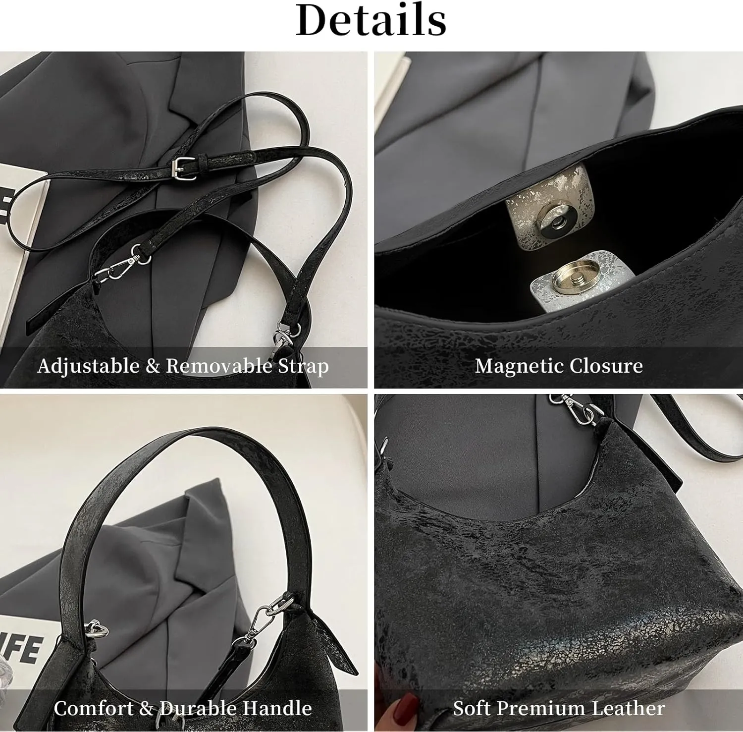 Crossbody Purses for Women Trendy Hobo Bag Vegan Leather Shoulder Hand Bag Hobo Guitar Strap Purse Satchel Bags