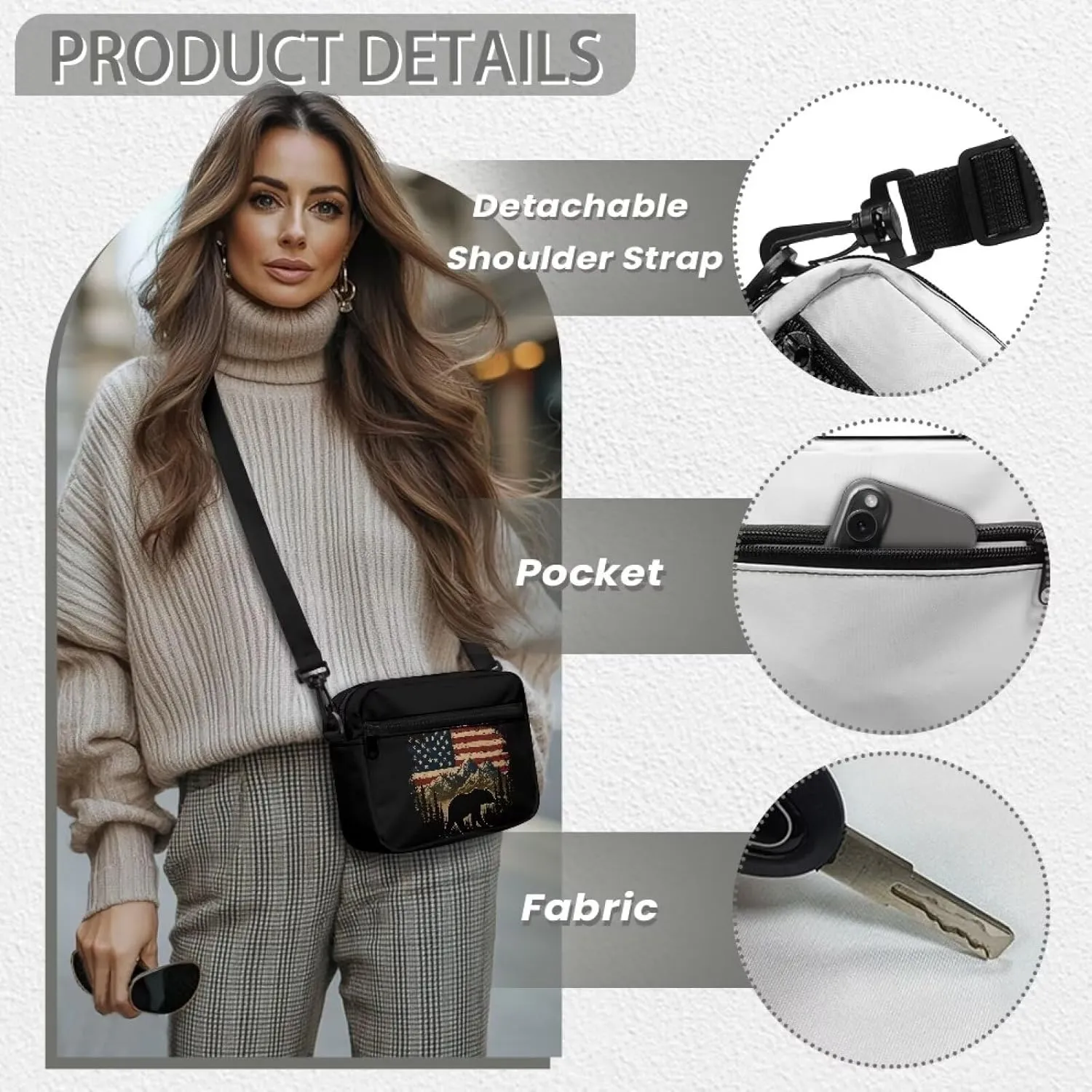 Crossbody Purses for Women with Adjustable Strap for Daliy Use