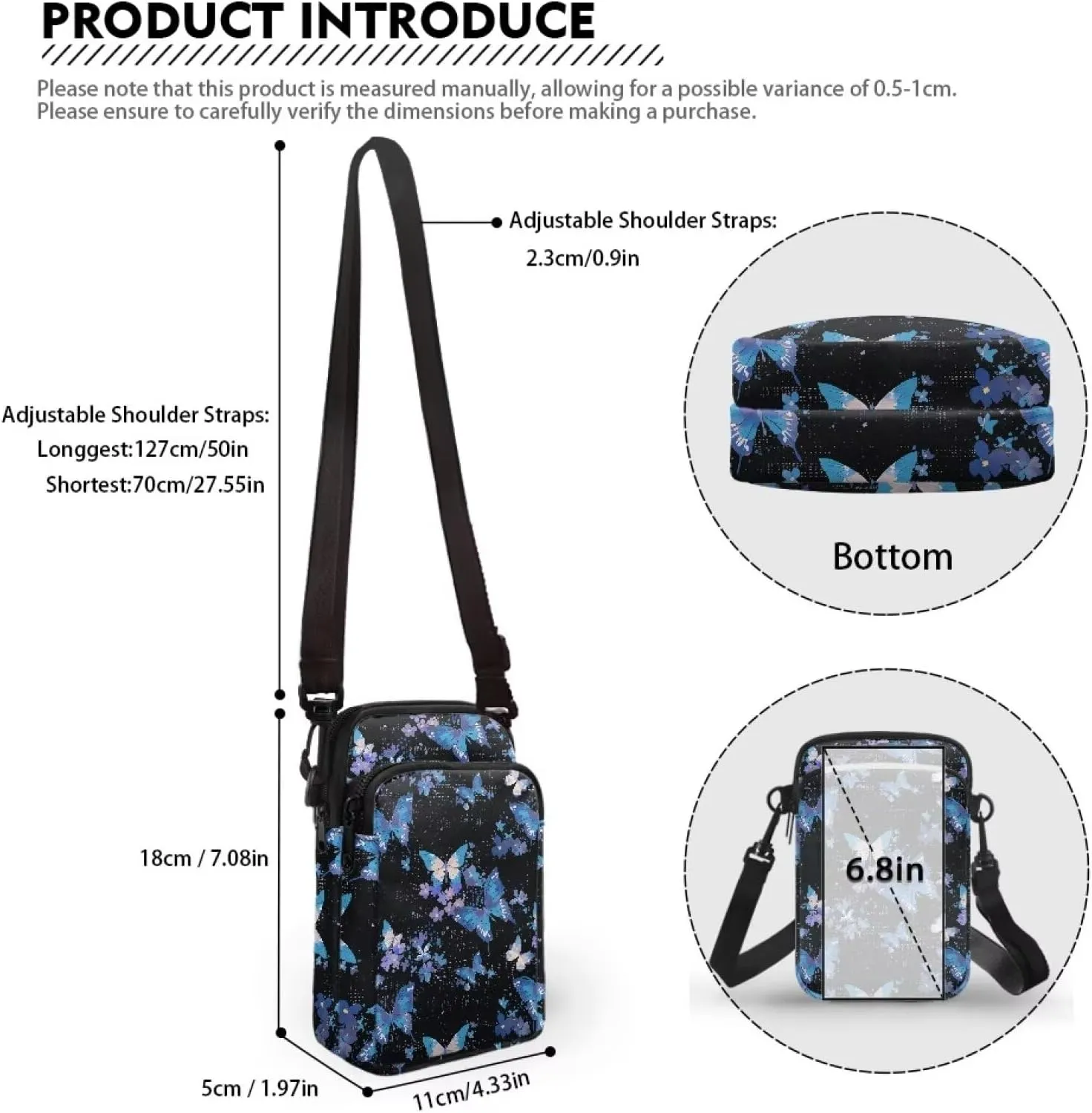 Crossbody Purses for Women with Adjustable Strap Mini Over Shoulder Handbag Purse Wallet Phone Bag
