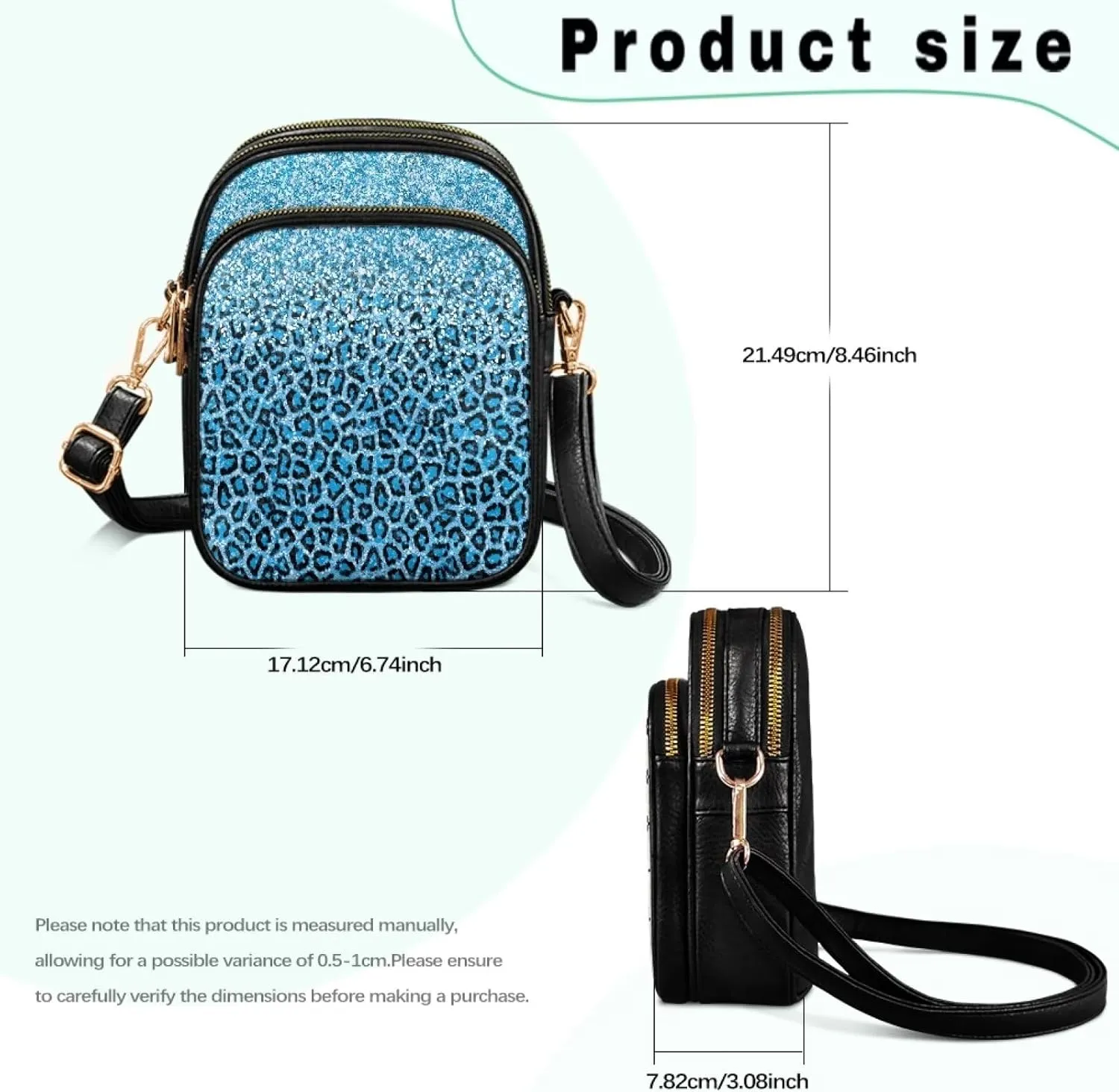 Crossbody Purses for Womens Multi Pocket Shoulder Purses Waterproof Crossbody Bag PU Leather Shoulder Satchel Bag