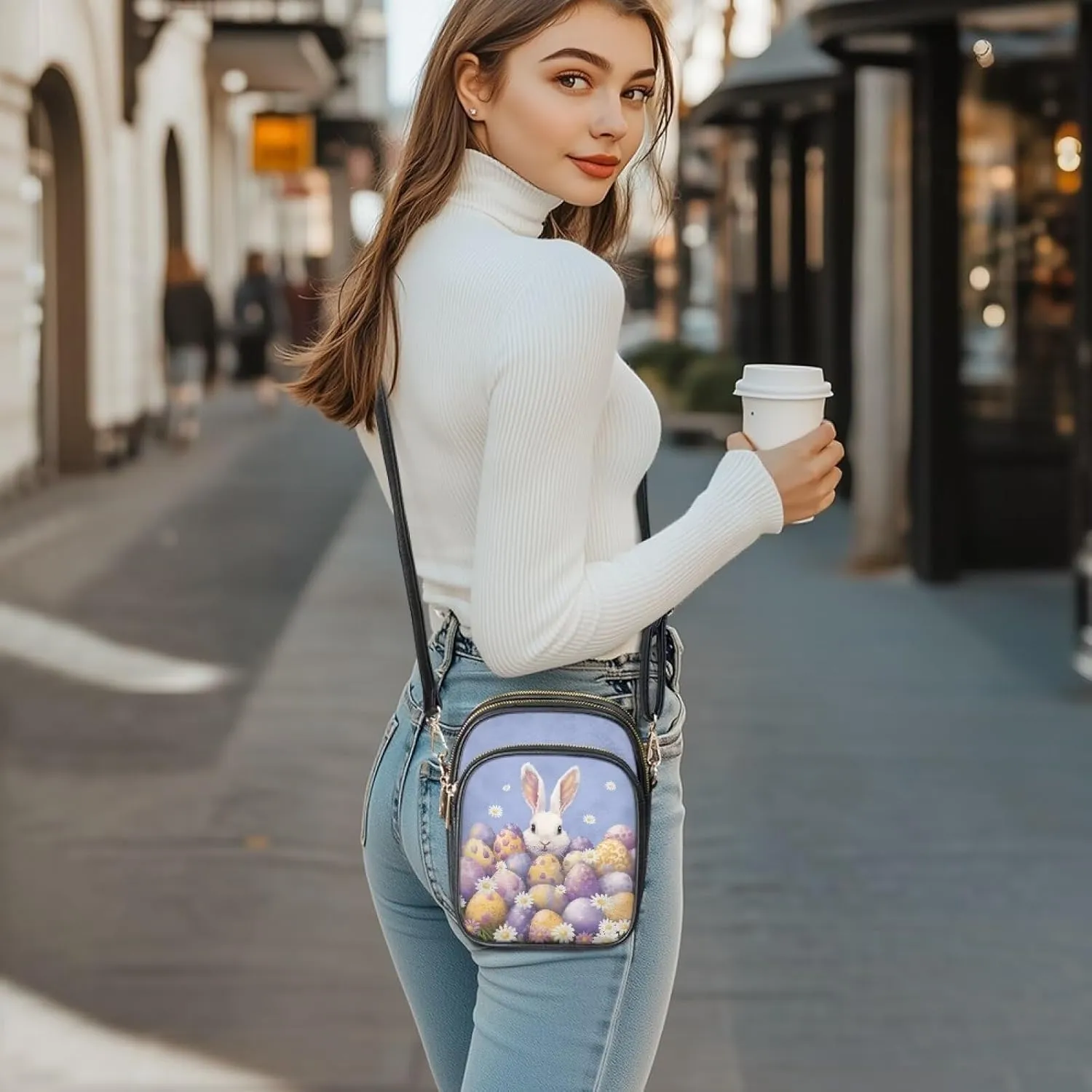 Crossbody Purses for Womens Multi Pocket Shoulder Purses Waterproof Crossbody Bag PU Leather Shoulder Satchel Bag