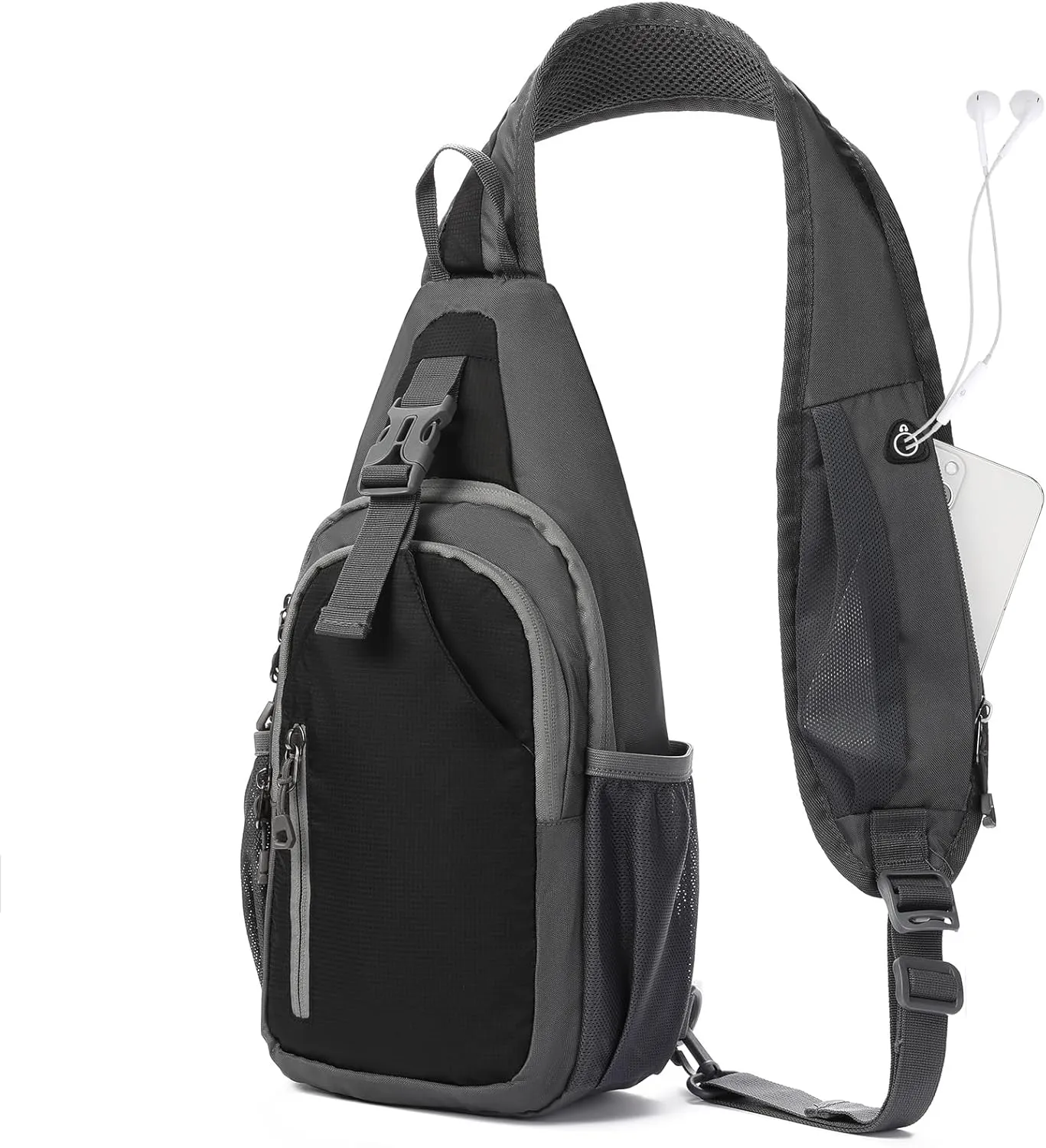 Crossbody Sling Backpack, Mens Cross Body Chest Bag Travel Hiking Daypack Adjustable Shoulder Strap Bags