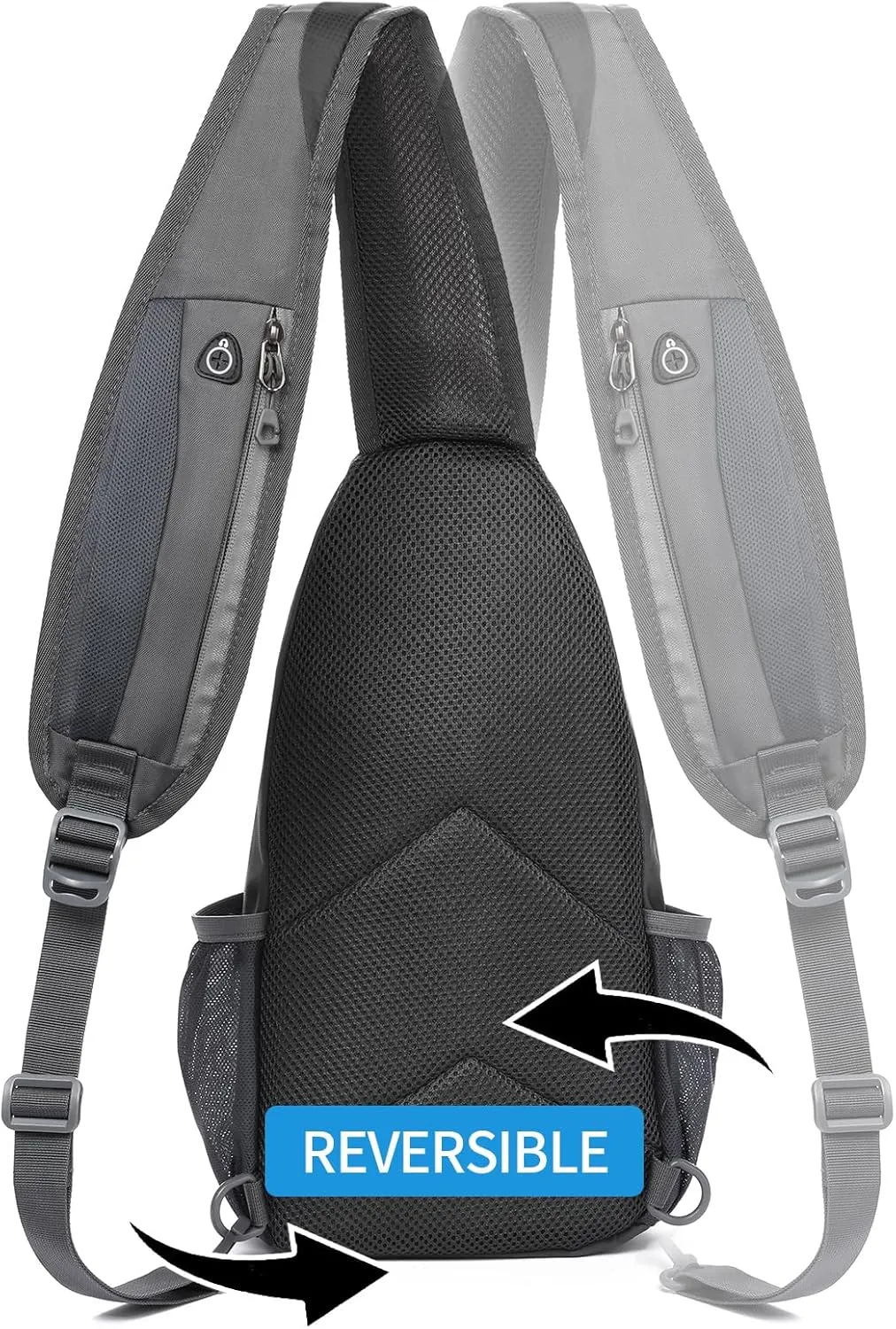 Crossbody Sling Backpack, Mens Cross Body Chest Bag Travel Hiking Daypack Adjustable Shoulder Strap Bags