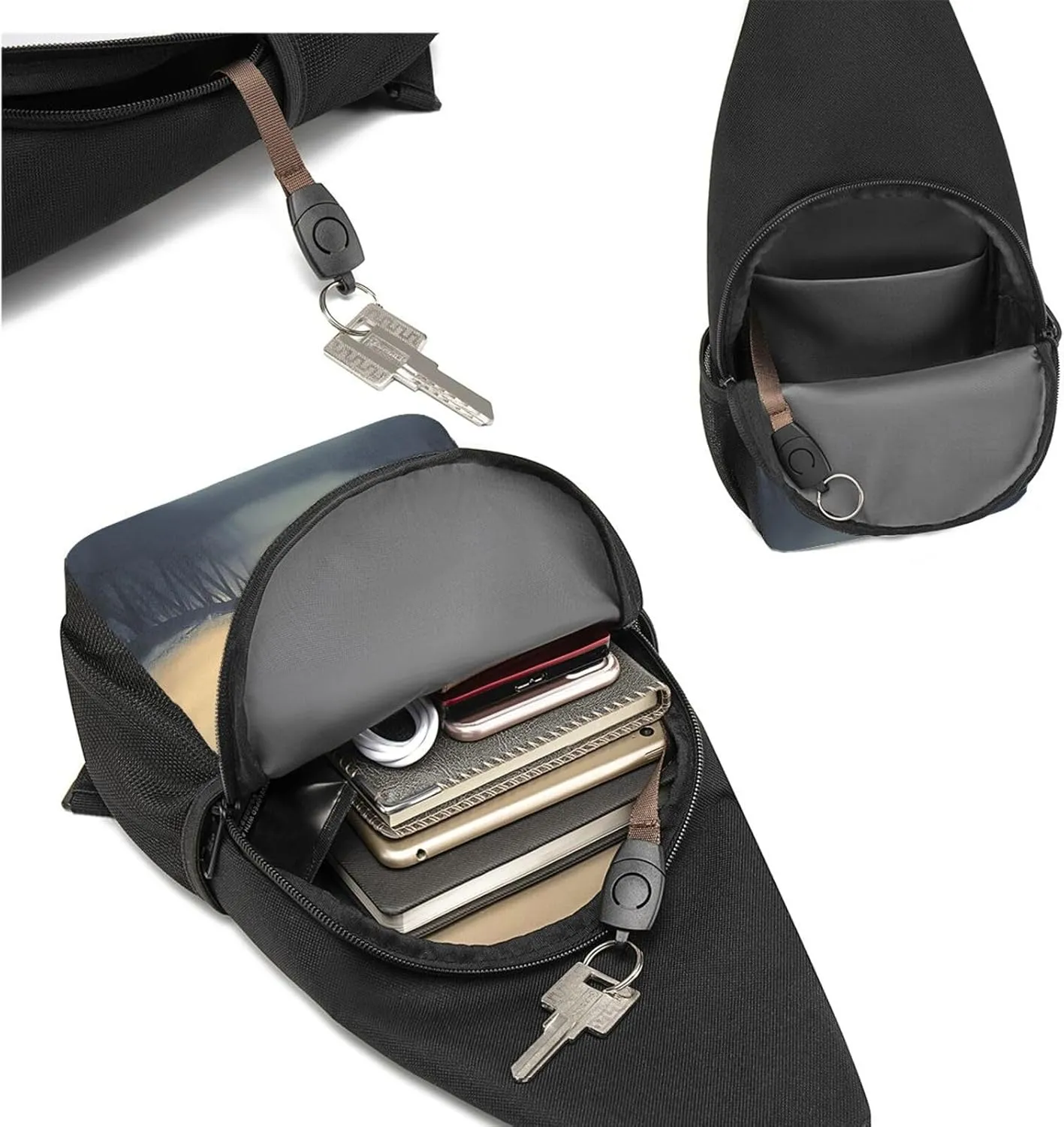 Crossbody Sling Backpack Sling Bag for Men Women Cross Chest Bag Shoulder Bag Bridges of Birds Travel Hiking Daypack