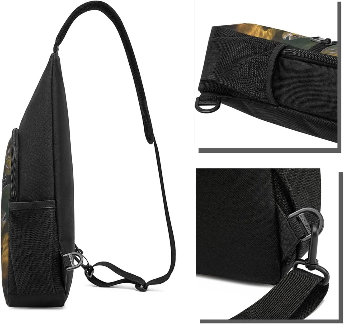Crossbody Sling Backpack Sling Bag for Men Women Cross Chest Bag Shoulder Bag Brook Trout Fly Fishing Travel Hiking Daypack