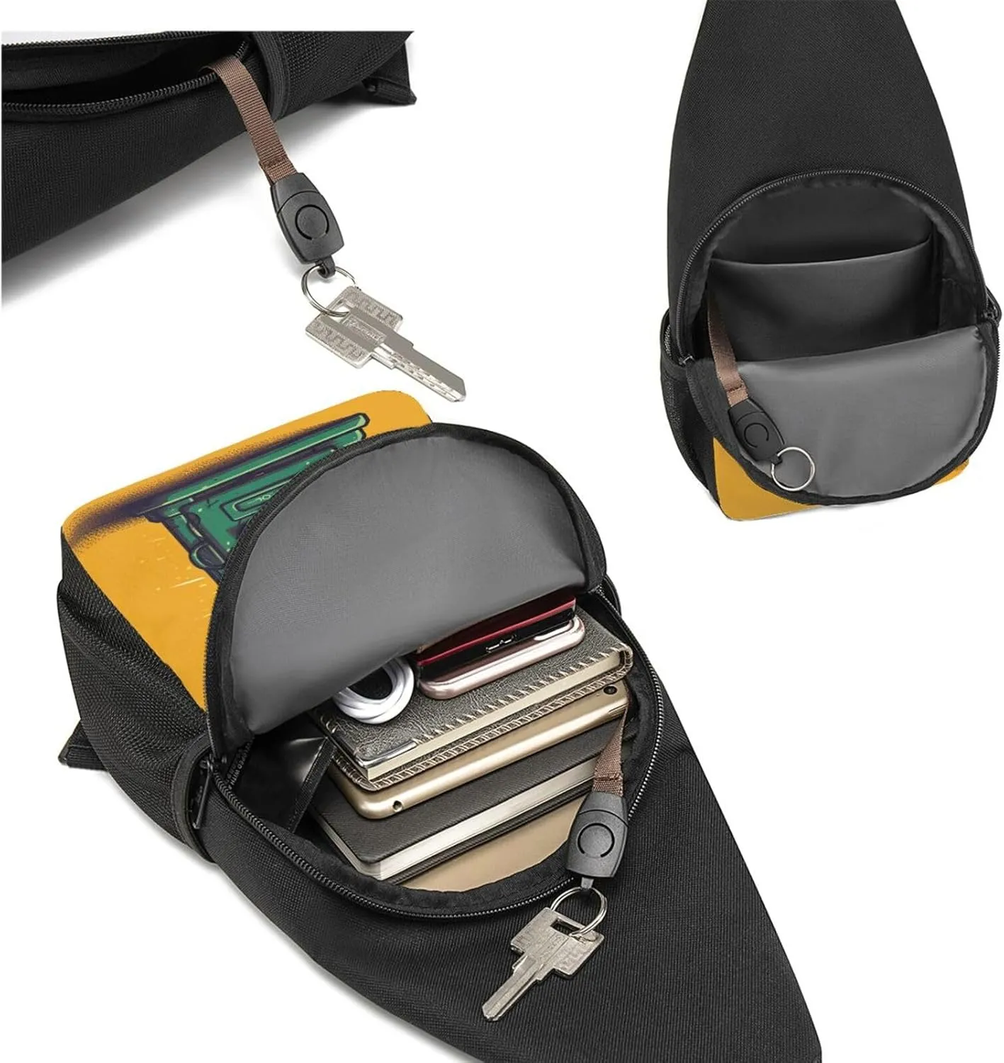 Crossbody Sling Backpack Sling Bag for Men Women Cross Chest Bag Shoulder Bag Card communication box Travel Hiking Daypack