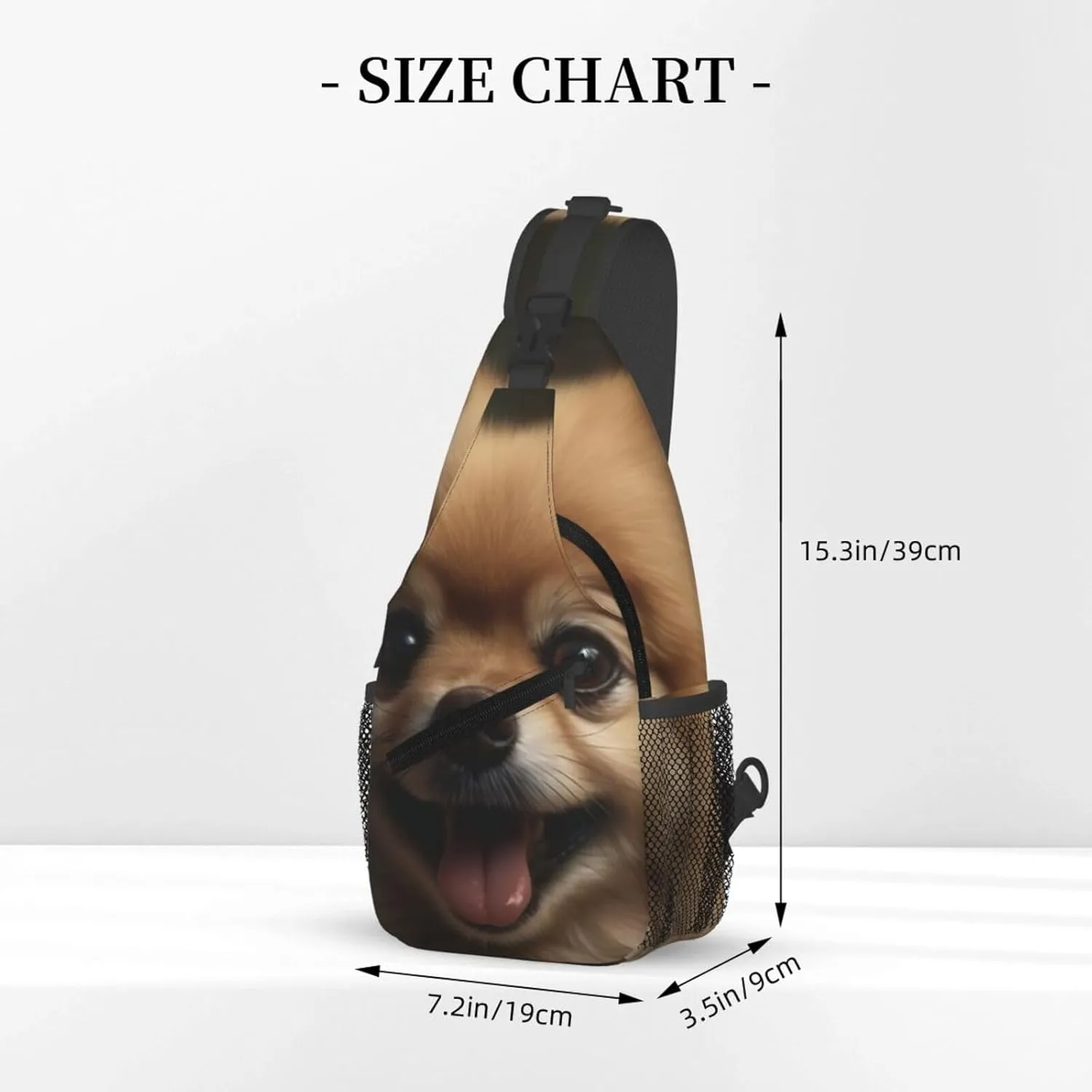 Crossbody Sling Backpack Sling Bag For Men Women Cross Chest Bag Shoulder Bag Cute Pomeranian Travel Hiking Daypack