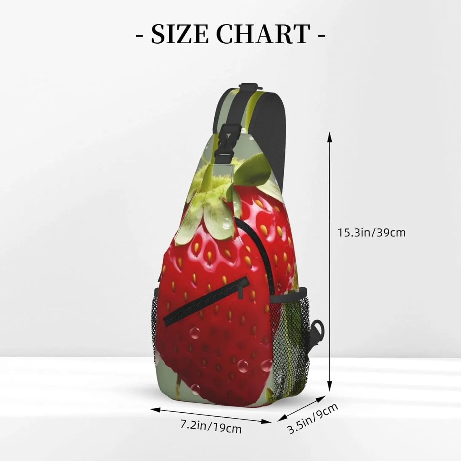 Crossbody Sling Backpack Sling Bag For Men Women Cross Chest Bag Shoulder Bag Lovely Strawberry Travel Hiking Daypack
