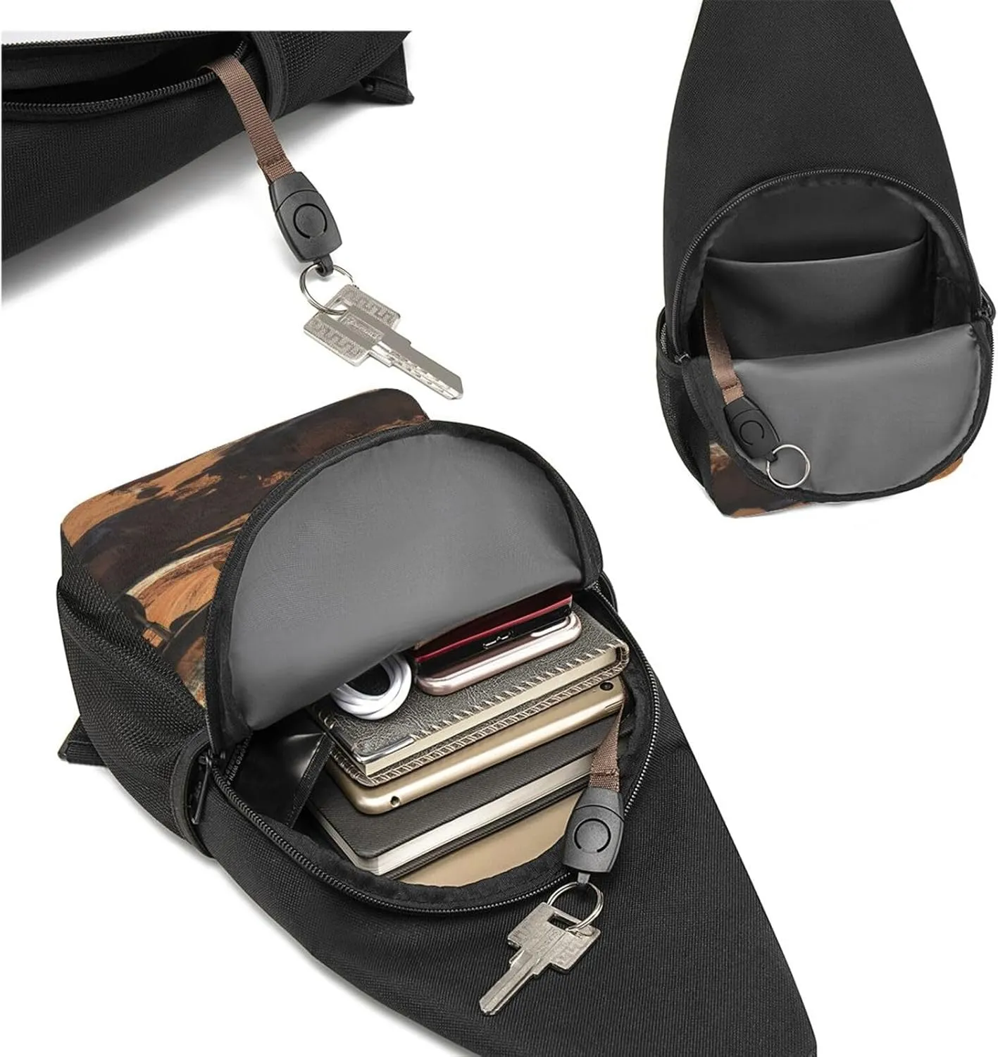 Crossbody Sling Backpack Sling Bag for Men Women Cross Chest Bag Shoulder Bag Military Airplane Girl Travel Hiking Daypack