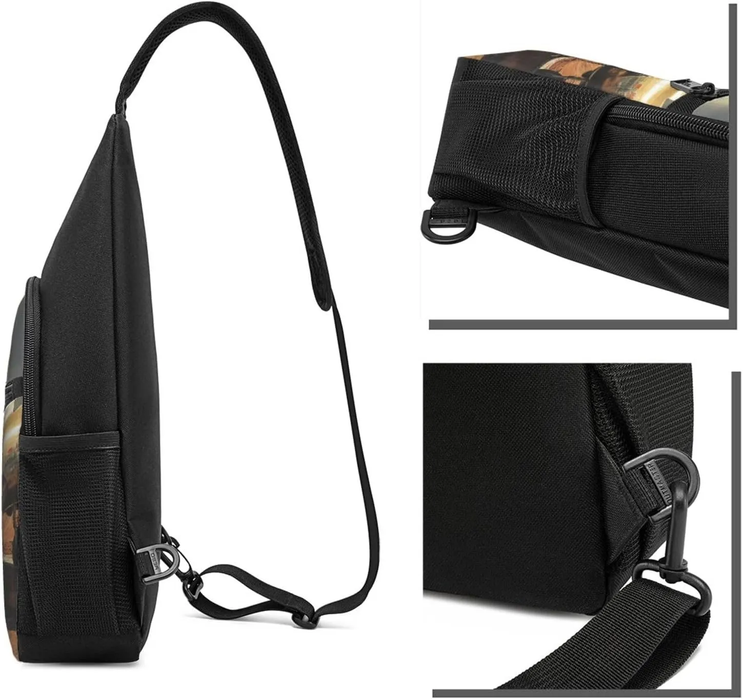 Crossbody Sling Backpack Sling Bag for Men Women Cross Chest Bag Shoulder Bag Military Airplane Girl Travel Hiking Daypack
