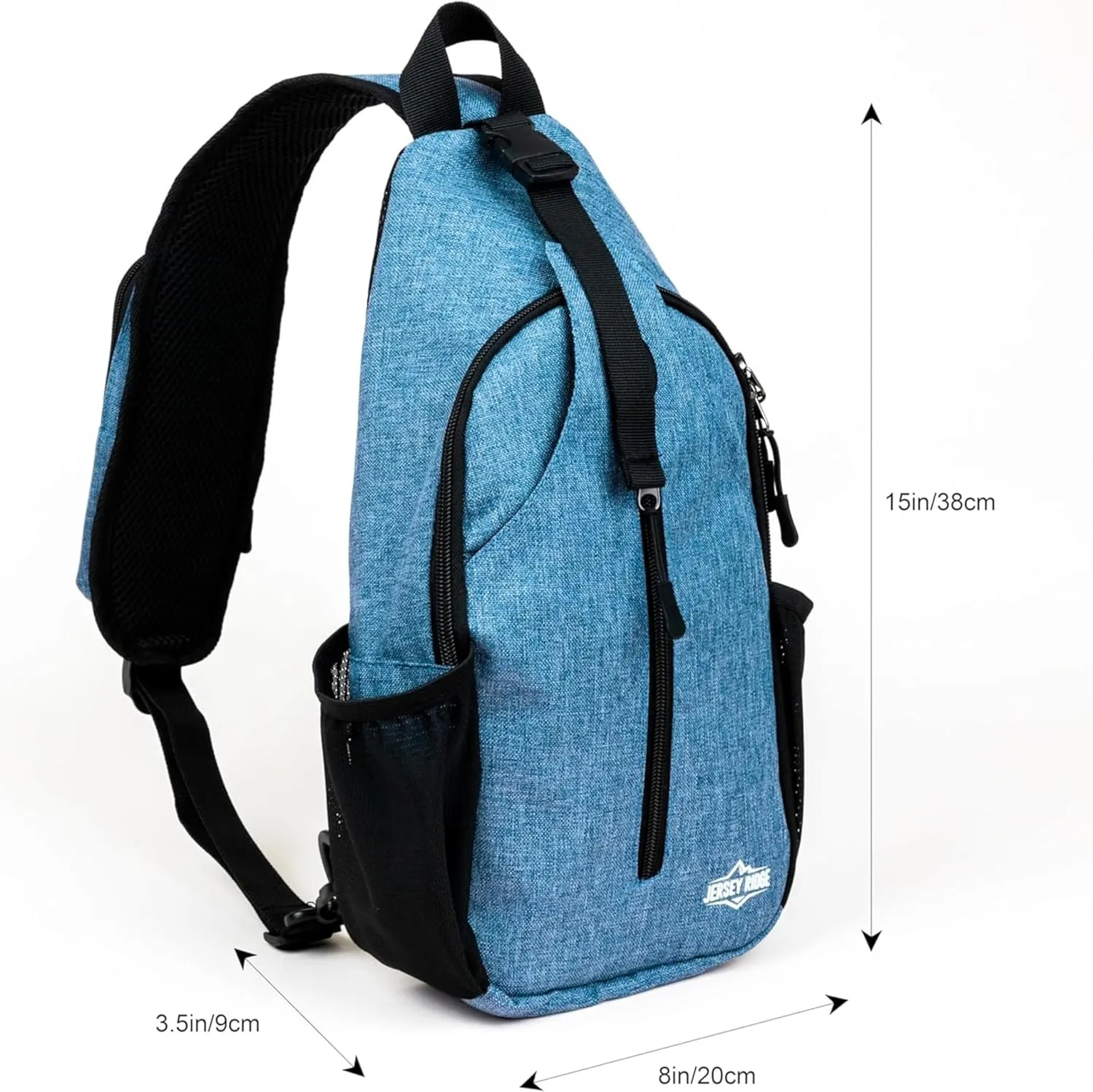 Crossbody Sling Bag – Anti-Theft Carryall Daypack Backpack with Adjustable Chest Strap for Travel or Hiking (Blue)