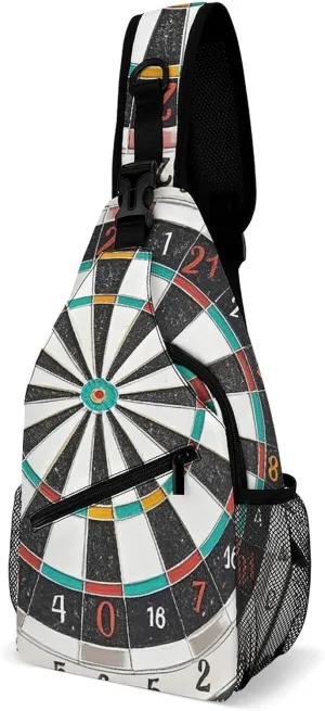 Crossbody Sling Bag Dart Board Crossbody Bags Casual Chest Bag Lightweight Fanny Packs Sling Purses with Adjustable Shoulder Strap for Travel Sport Running Hiking