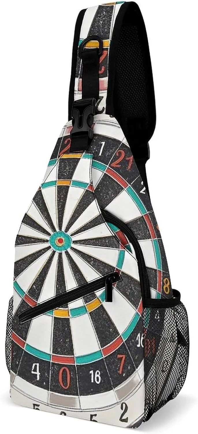 Crossbody Sling Bag Dart Board Crossbody Bags Casual Chest Bag Lightweight Fanny Packs Sling Purses with Adjustable Shoulder Strap for Travel Sport Running Hiking
