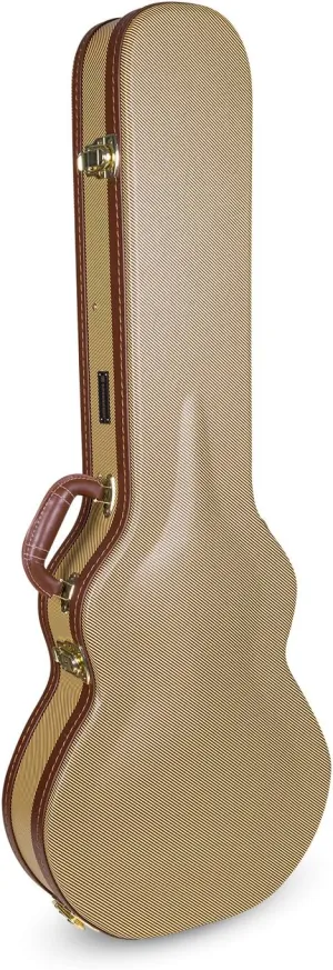 Crossrock Hardshell Arch Top Wooden Multi-ply Wooden Electric Guitar Case, Les Paul Body Style in Vinyl Tweed