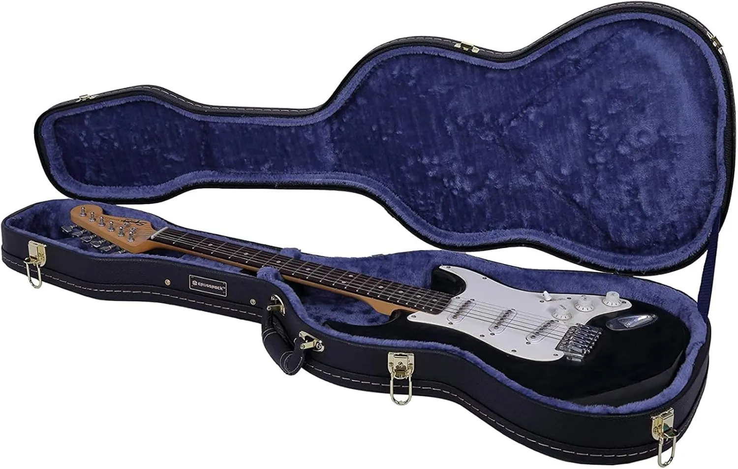 Crossrock Shaped Electric Guitar Case, For Telecaster and Stratocaster Style, Black (CRW600STBK)