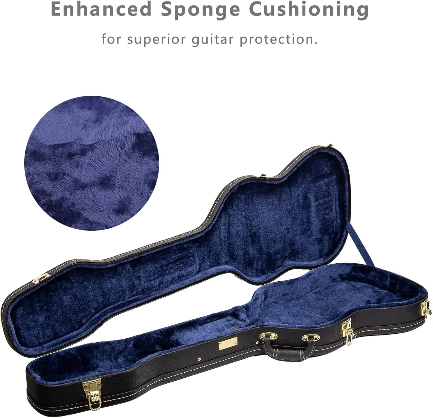 Crossrock Shaped Electric Guitar Case, For Telecaster and Stratocaster Style, Black (CRW600STBK)