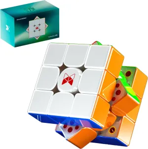 CuberShop QY X Man Tornado V4 M Pioneer UV Coated (with Adjustable MagLev), 2024 Top Config. 3x3 Magnetic Speed Cube, 3-mag. Edge Positioning, Super Smooth and Fast, V4M Magic Cloth UV Glossy