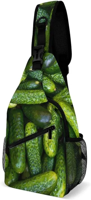 Cucumbers Casual Sling Bag Backpack Travel Shoulder Chest Crossbody Bags Adjustable Daypack Unisex