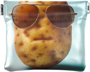 Custom Coin Purse for Women Leather Cool Potato Funny Squeeze Card Change Purse Wallet