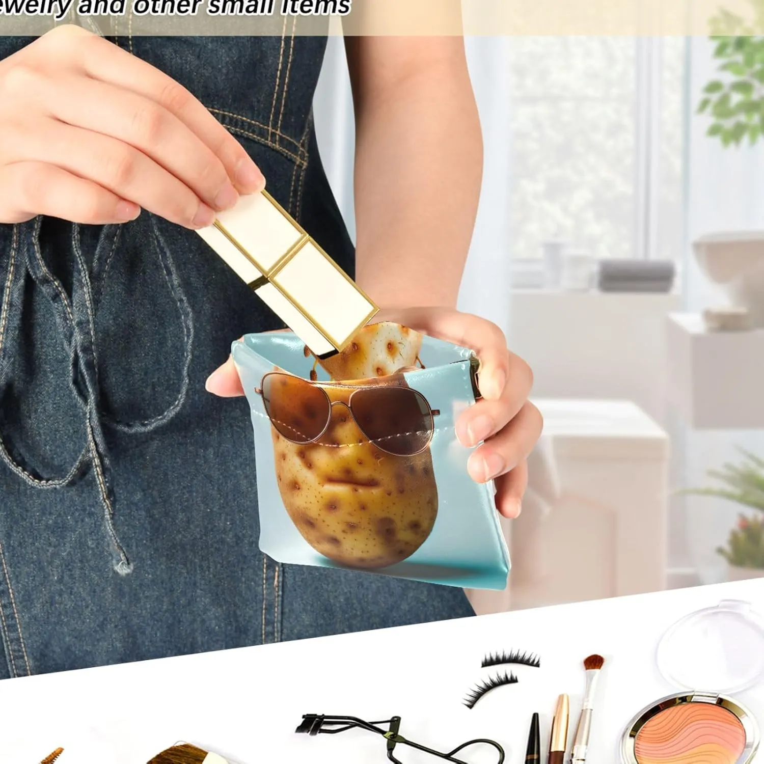Custom Coin Purse for Women Leather Cool Potato Funny Squeeze Card Change Purse Wallet