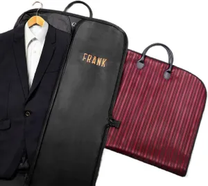 Custom Name Suit Travel Bags for Men Groomsmen Gifts Leather Handle Personalized Suit Bag Travel Mens Garment Bag Waterproof Oxford Cloth Suit Bags for Men Travel Bag for Suit Father of The Groom Gift