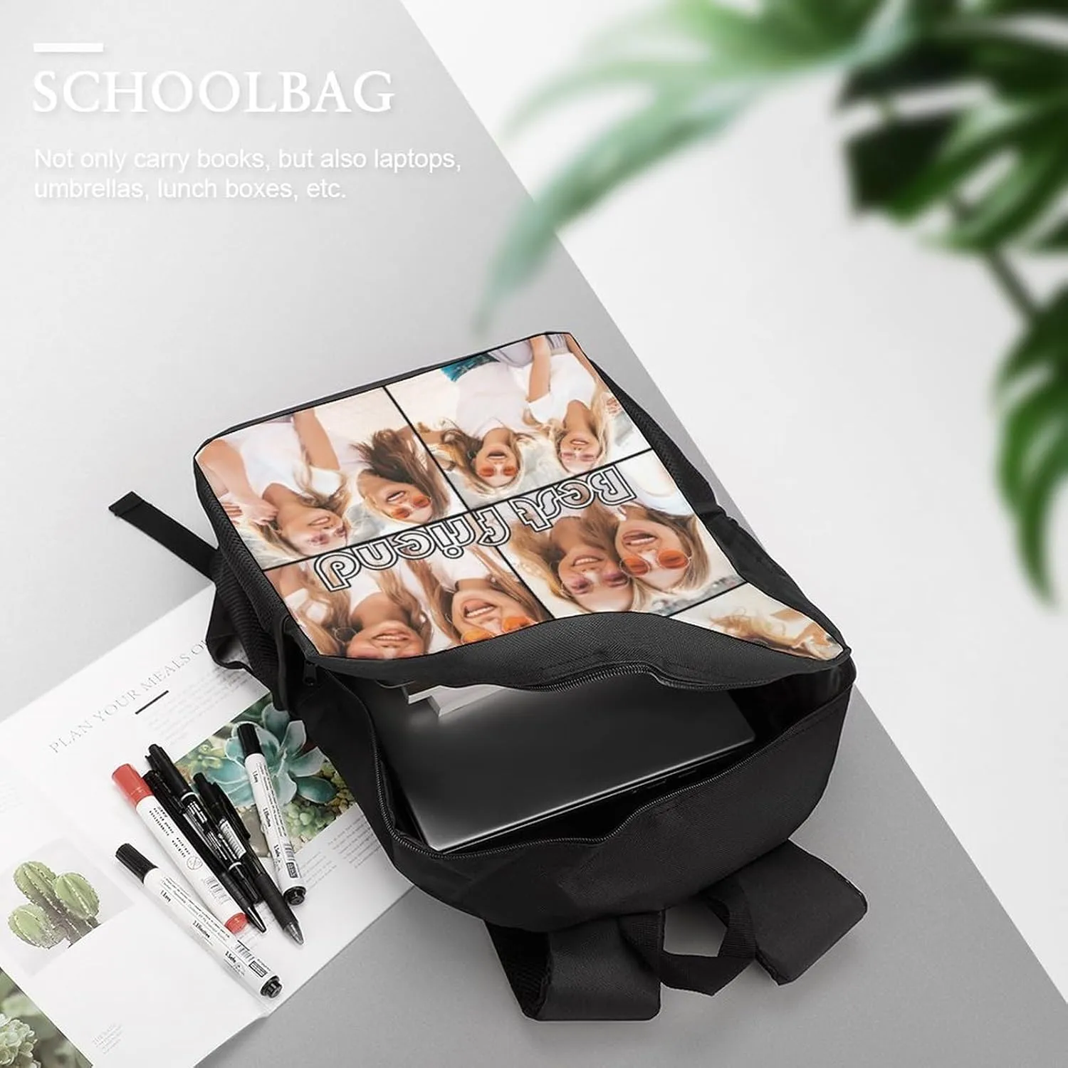 Custom Personalized Backpack Customize Image Photo Text Name Logo Laptop Bag Causul Daypack (8 Photos)