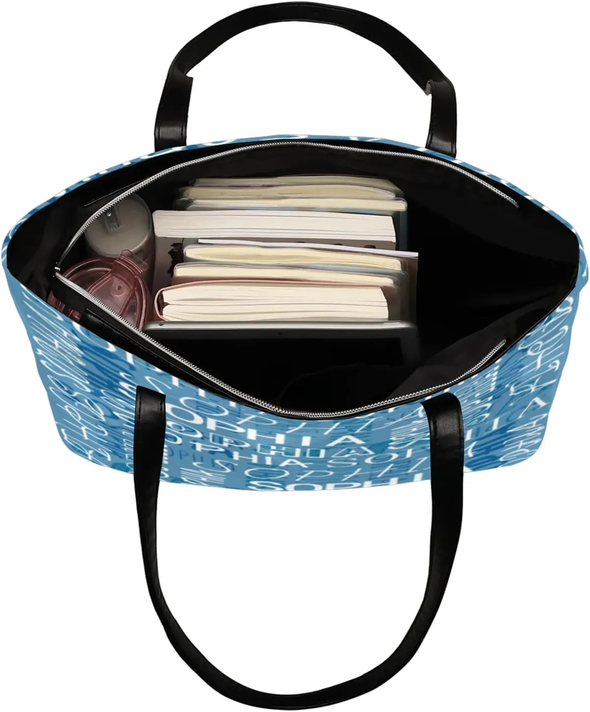 Custom Women's Tote Bag, PU Leather Personalized Shoulder Beach Bags Weekender Bag Shopper Handbag