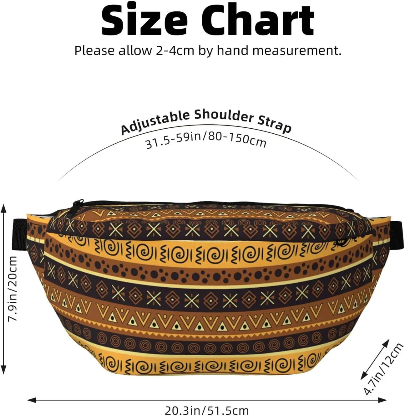 Cute African Tribes Bags for Women Men Crossbody Waist Bag With Adjustable Strap Fanny Pack