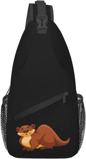 Cute Beaver Crossbody Bags For Women Men Chest Backpack Gym Shoulder Bag Travel Outdoor Sports Casual Crossbody Bags