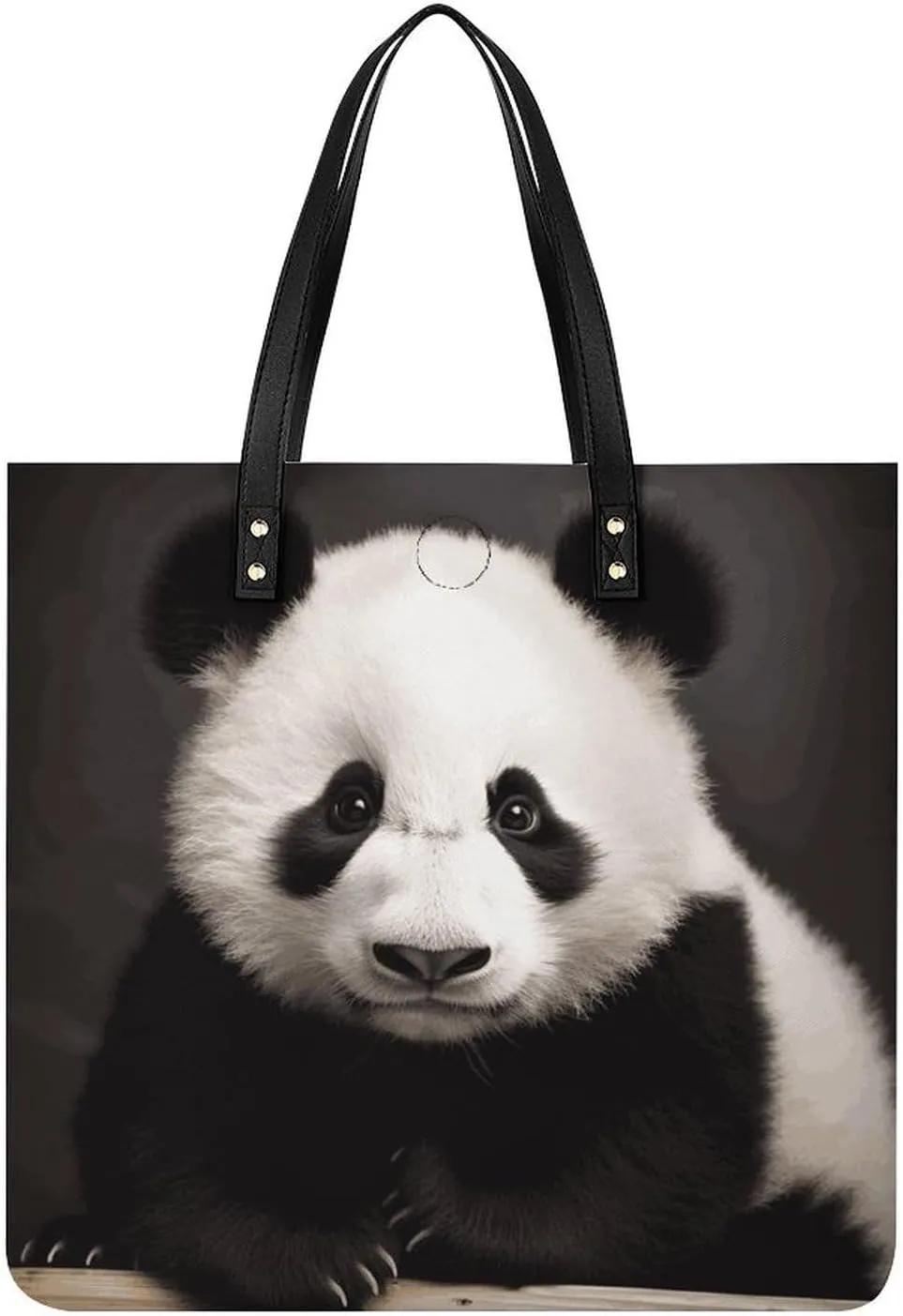 Cute Black And White Panda Tote Bag Durable Water-Resistant Handbags Lightweight Tote for Travel Work Book