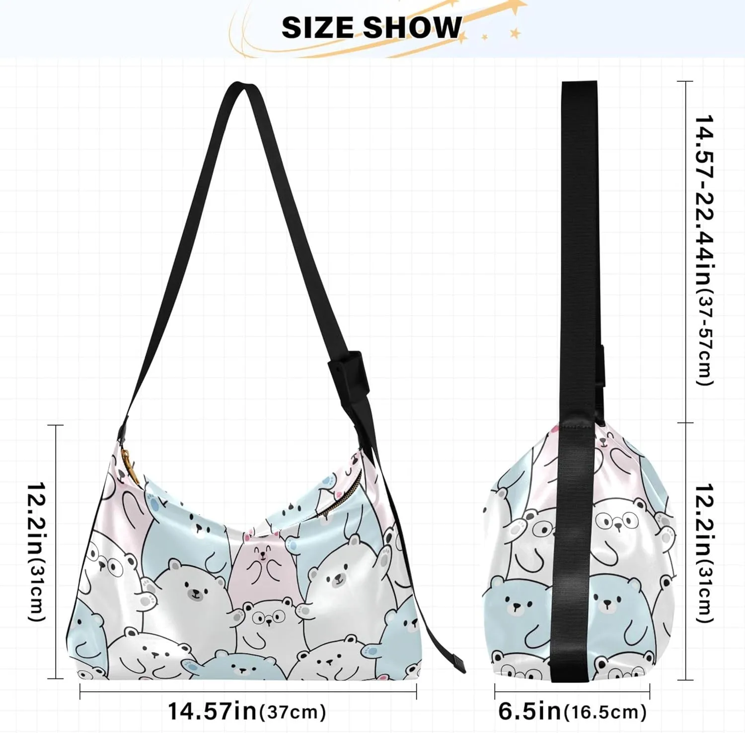 Cute Bulldog Hobo Leather Bags for Women Large Crossbody Purse Stylish Animal Print Shoulder Handbag Purse