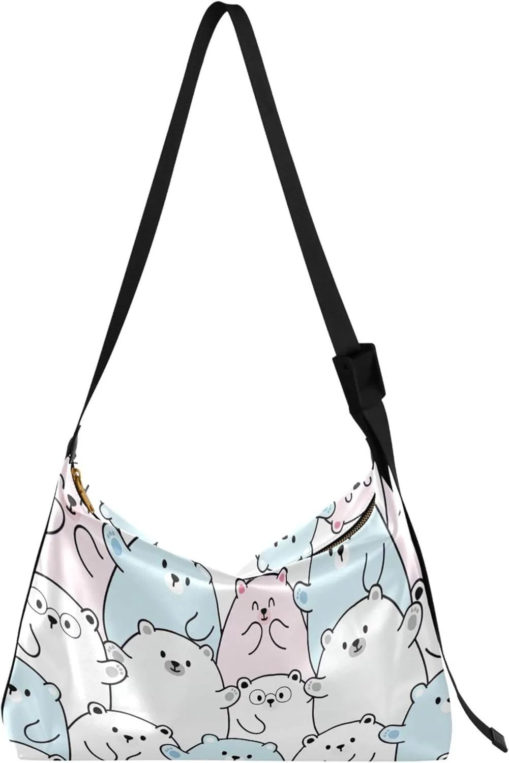 Cute Bulldog Hobo Leather Bags for Women Large Crossbody Purse Stylish Animal Print Shoulder Handbag Purse