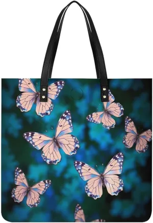 Cute Butterflies Tote Bag Durable Water-Resistant Handbags Lightweight Tote for Travel Work Book