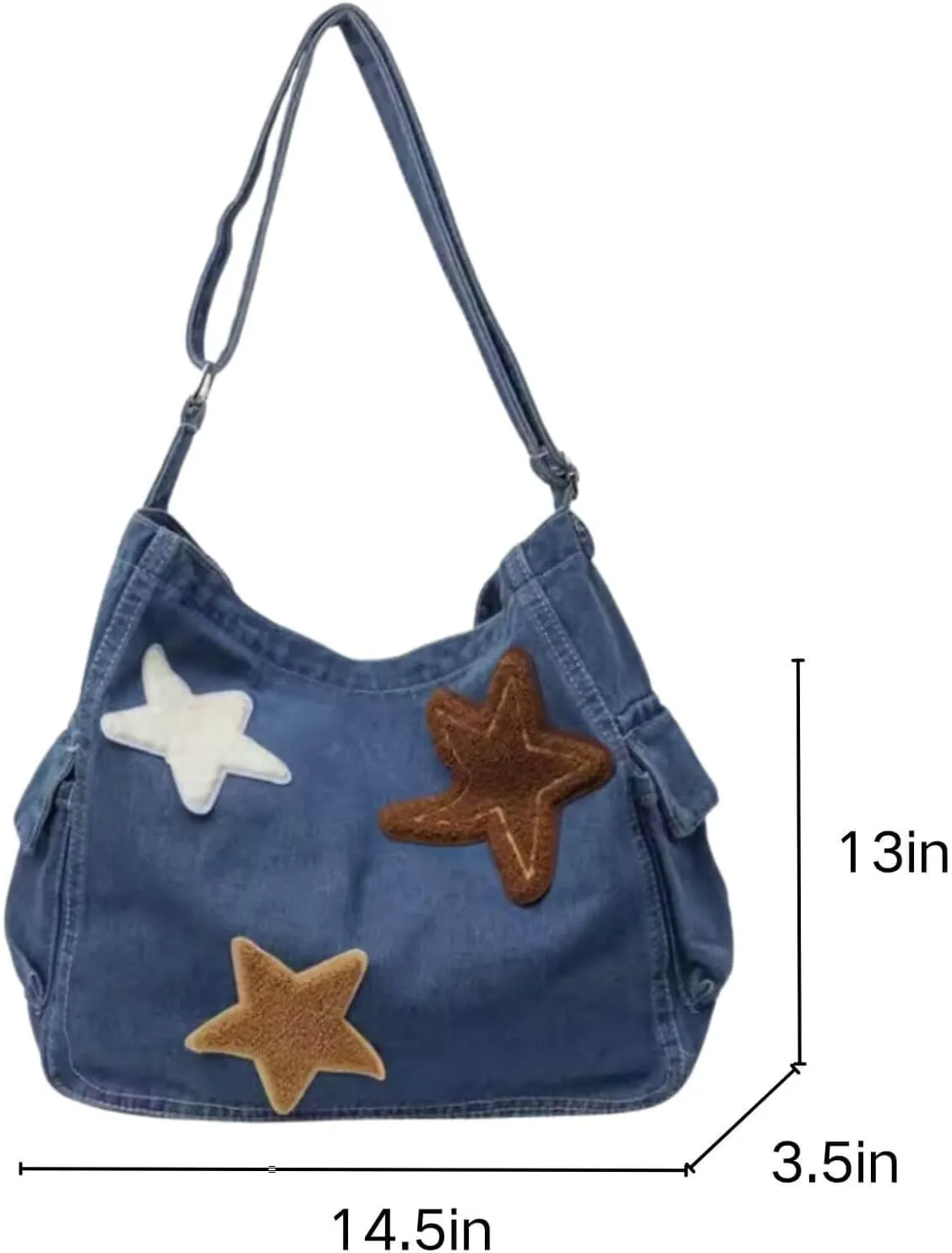 Cute Messenger Bag,Y2k Star Shoulder Bag,Retro Denim Crossbody Denim Tote Purse For Women 2024