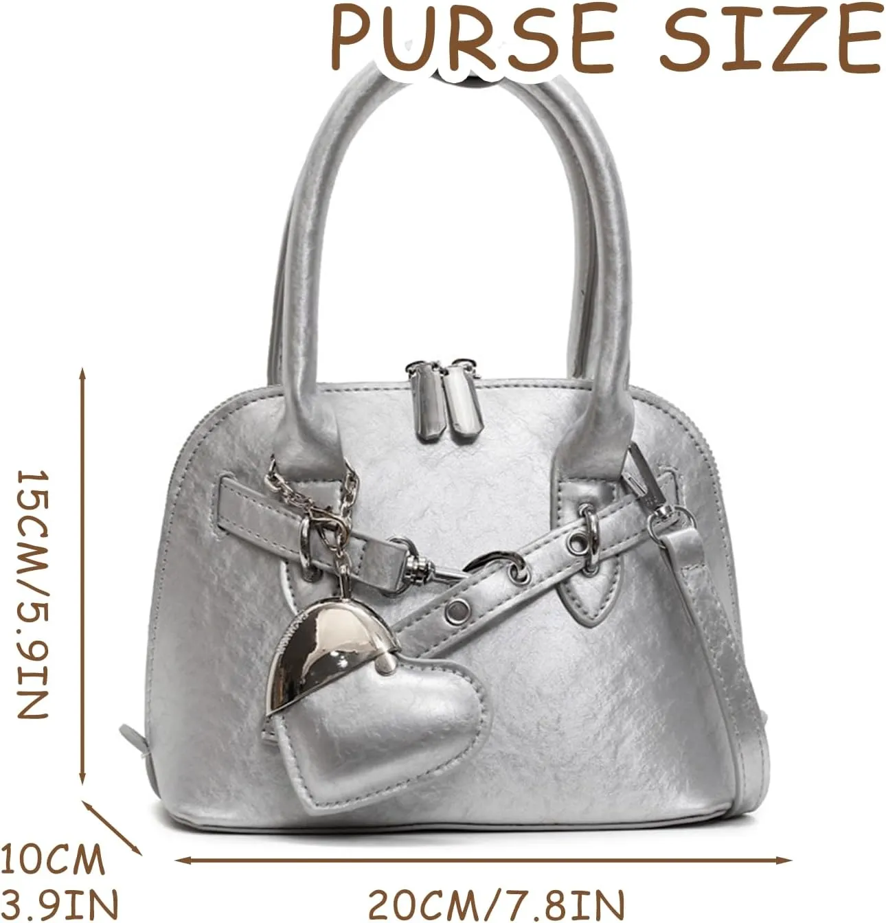 Cute Purse Small Heart Charm Y2K Grunge Bag Mini Purses Retro French Edgy Punk Vintage Handbag